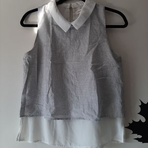 Double layer Monteau Collared top